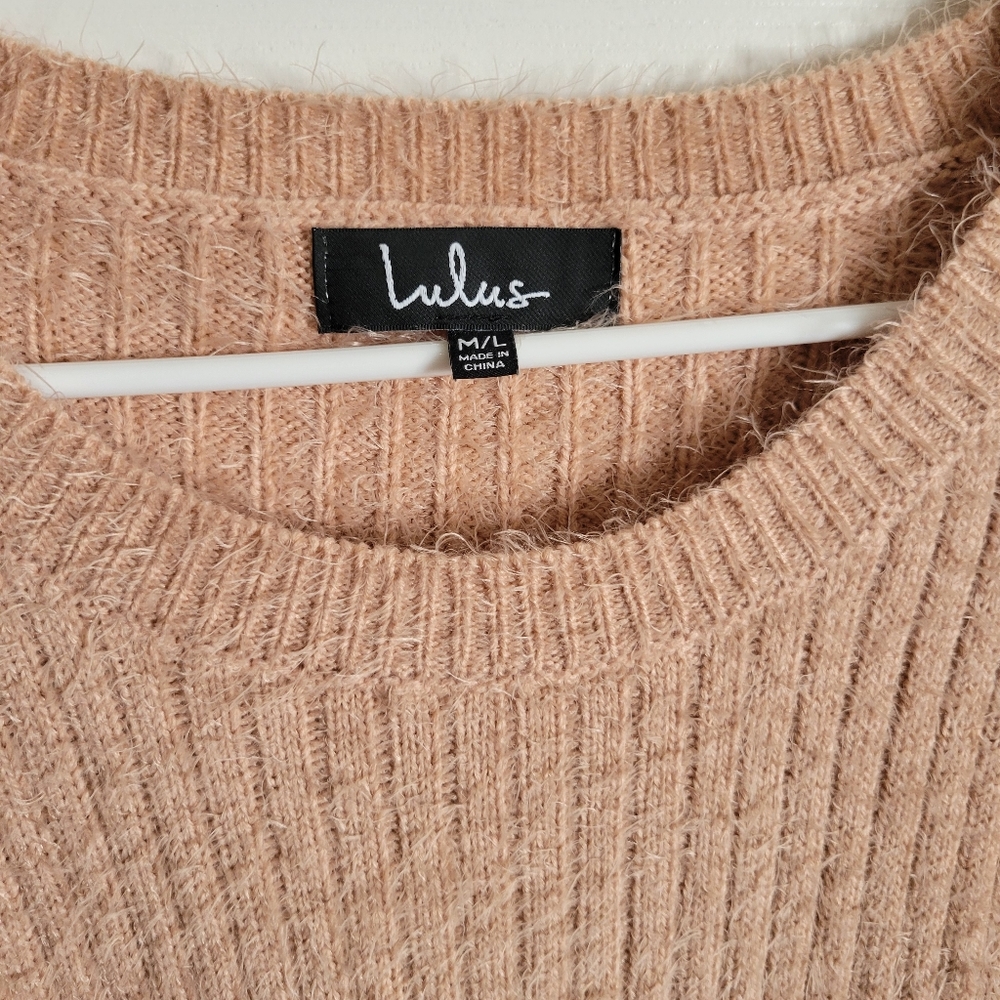 Slater Blush Pink Fuzzy Sweater Dress - Picture 5 of 7